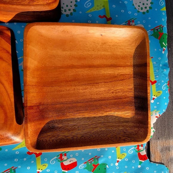Vintage Monkeypod Wooden Square Plates - Picture 8 of 8
